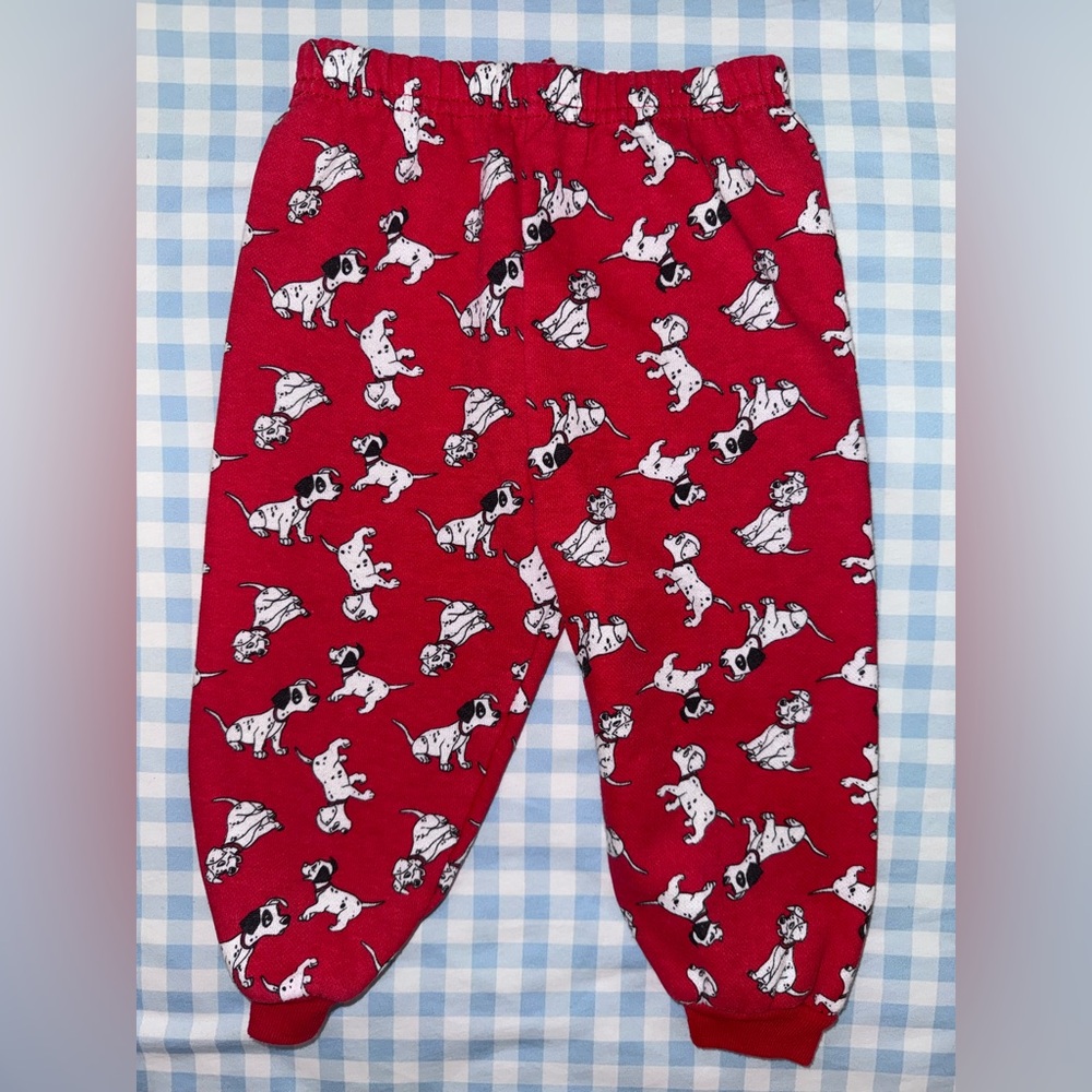 Vintage Disney Red 101 Dalmatian Print Pants 18 months